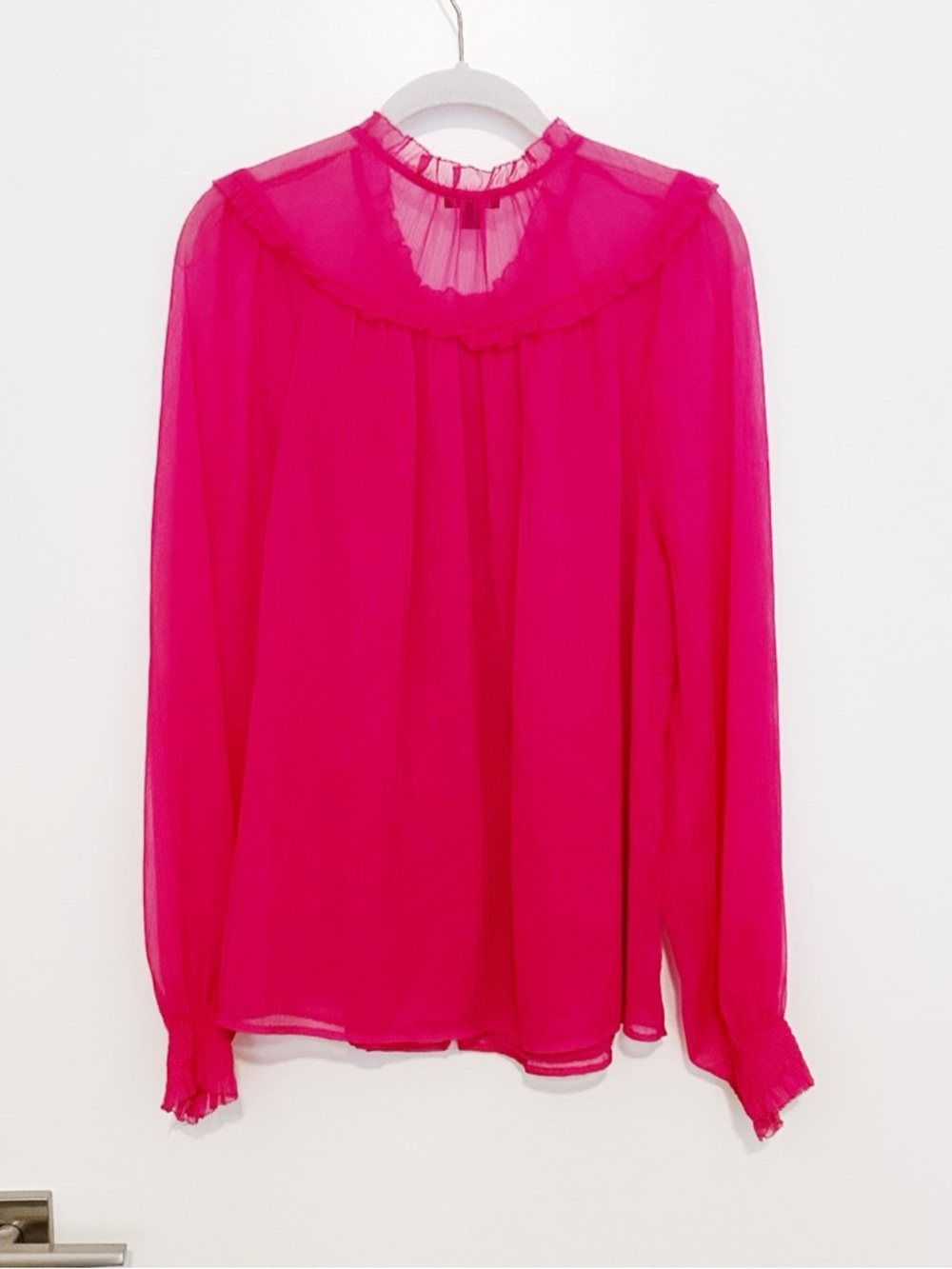 Ann Taylor Chiffon Ruffle Button Front Blouse - Picture 4 of 7